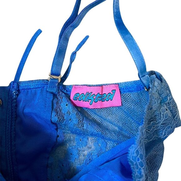 Edikted Blue Lace Tie Sheer‎ Corset - Picture 3 of 4